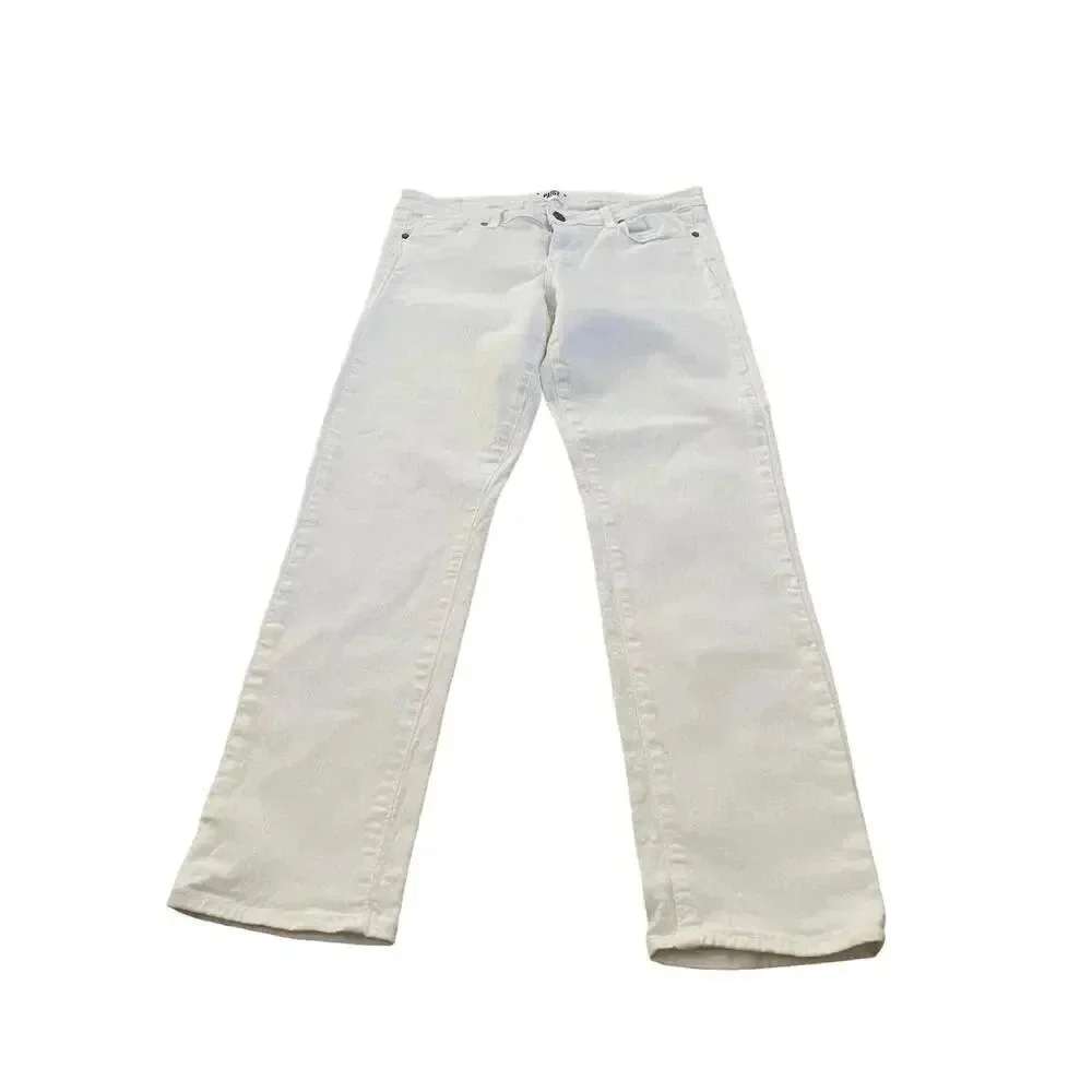 Paige White High-Waist Straight-Leg Stretch Jeans Size 31
